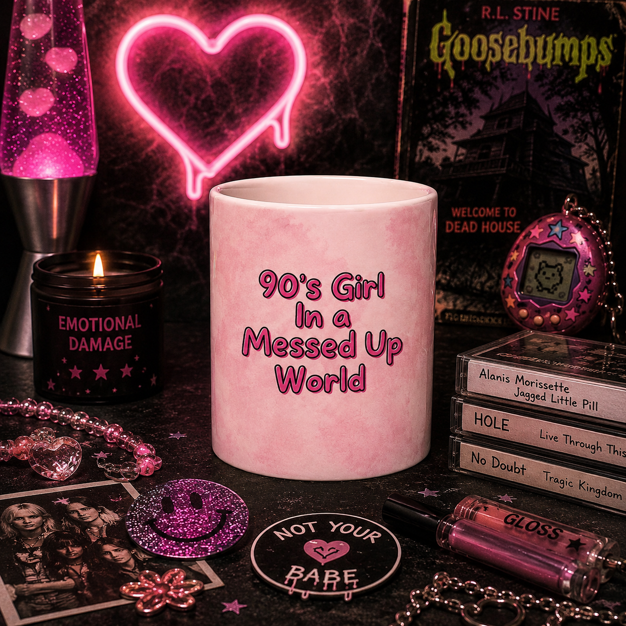 90s Girl In A Messed Up World Mug - Millennial Nostalgia Gift