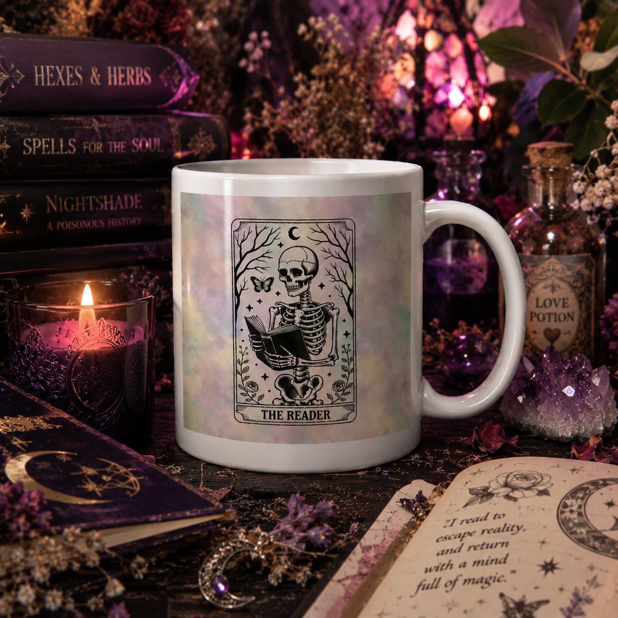 The Reader Tarot Mug β Spooky Reader Gift