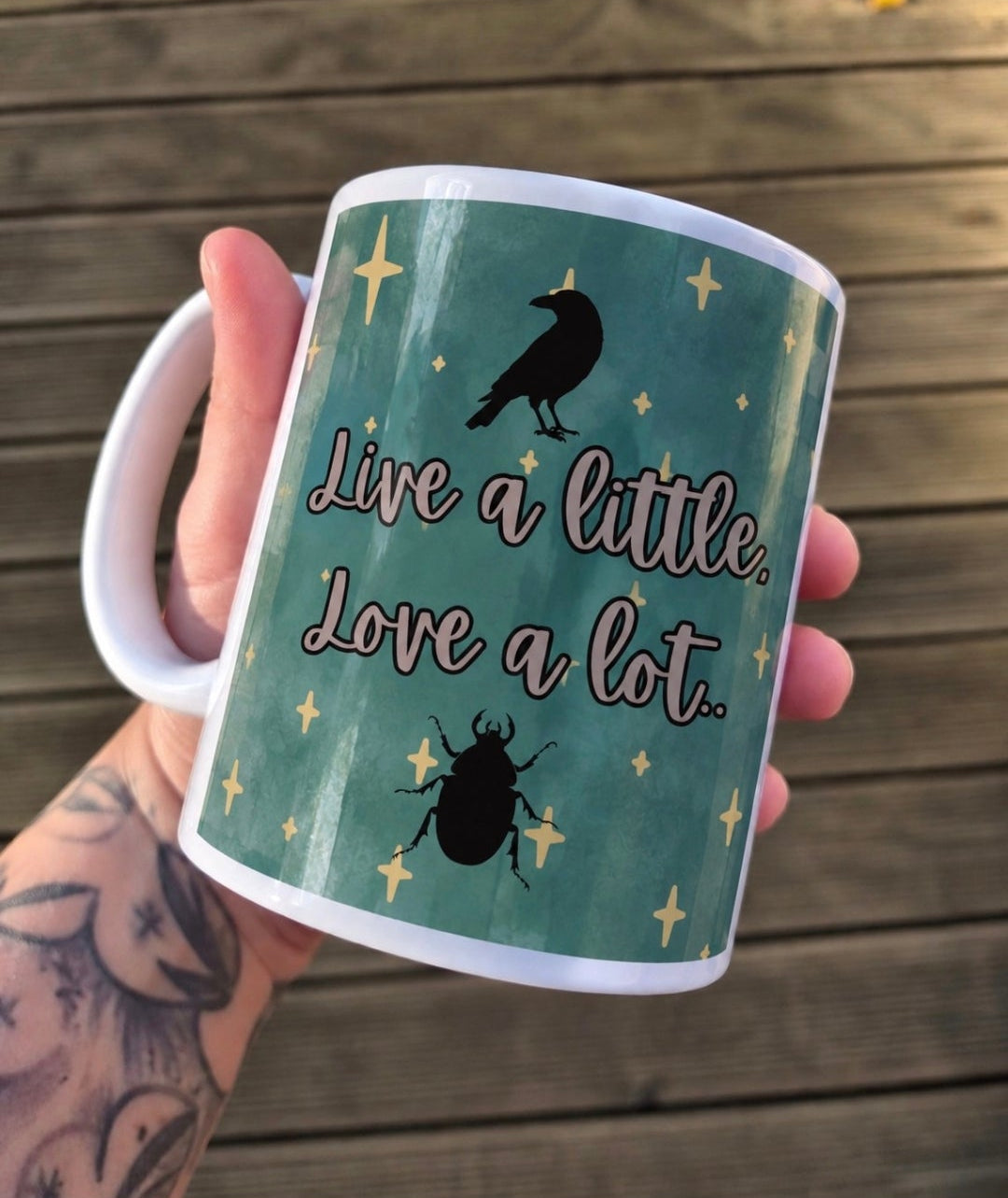 Practical Magic 2 Mug | Live A Little Love A Lot | Practical Magic Sequel Mug | Raven & Deathwatch Beetle | Witchy Gift | 11oz Ceramic Mug
