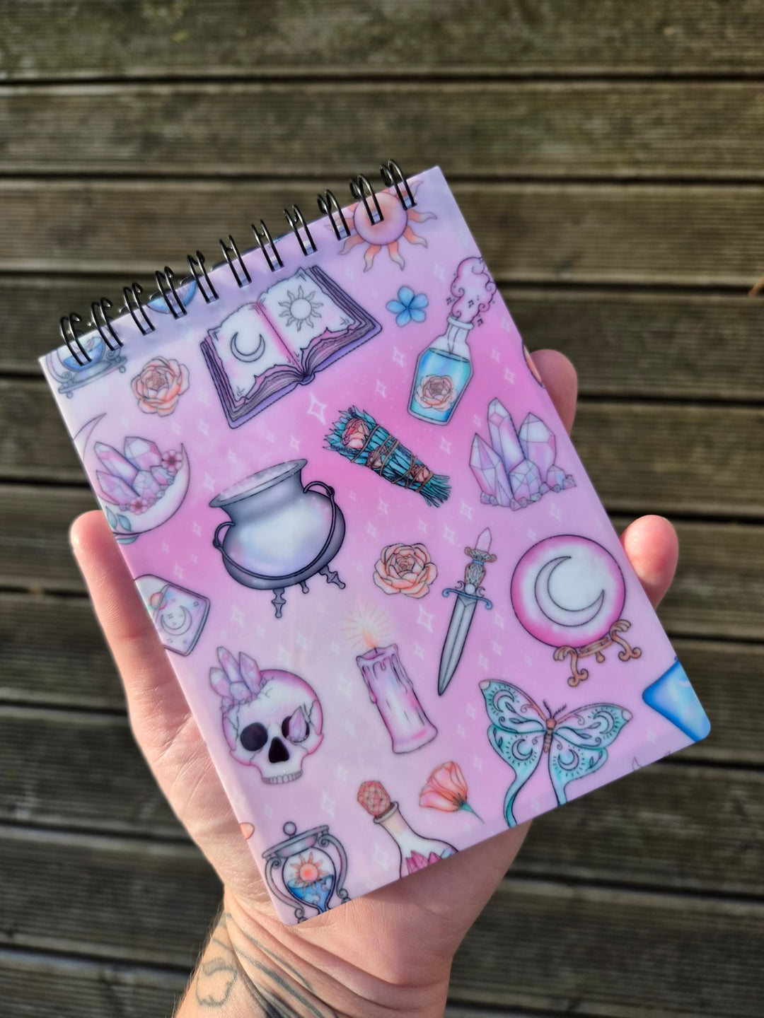 Witchy A6 Notebook - Unlined Notebook - Witchcore Journal - Magical Stationery - Crystal & Moon Notebook - Witch Gift - Spooky Stationery