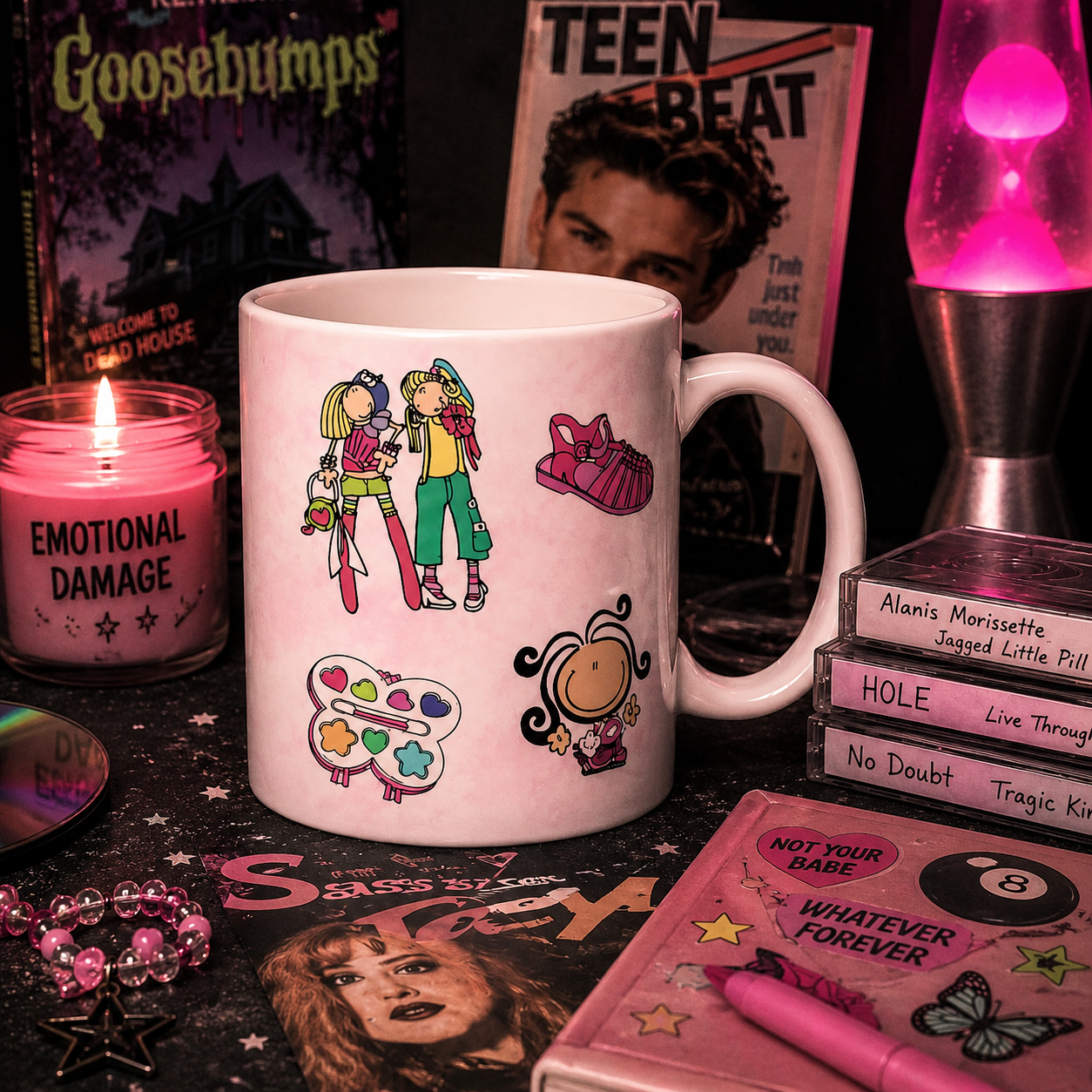 90s Girl In A Messed Up World Mug - Millennial Nostalgia Gift