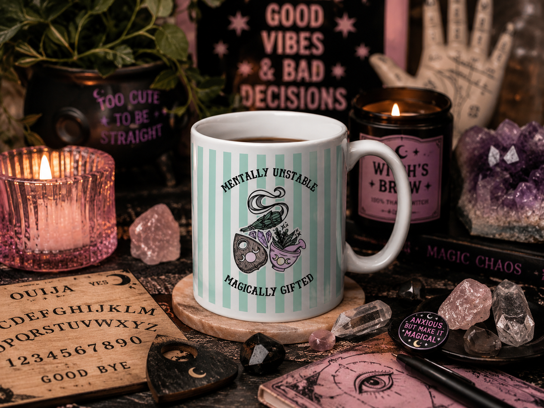 Mentally Unstable Magically Gifted Mug - Witchy Gift