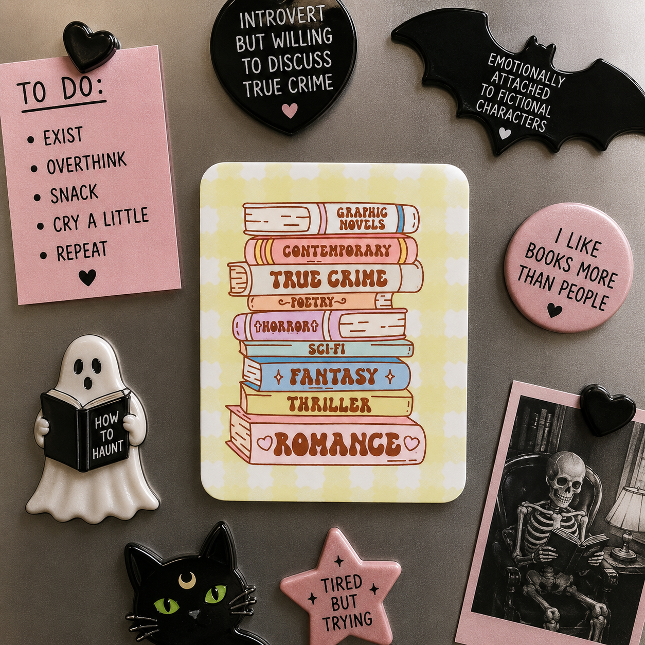Book Stack Fridge Magnet - Book Lover Gift