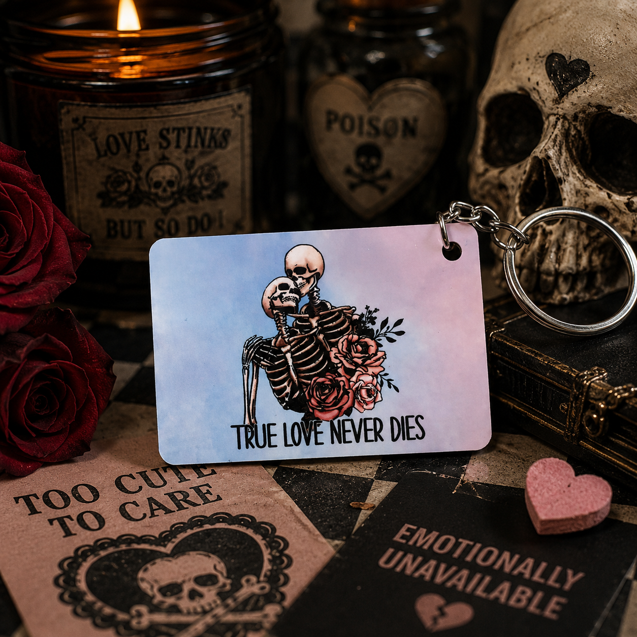 True Love Never Dies Keyring - Alternative Valentine Gift