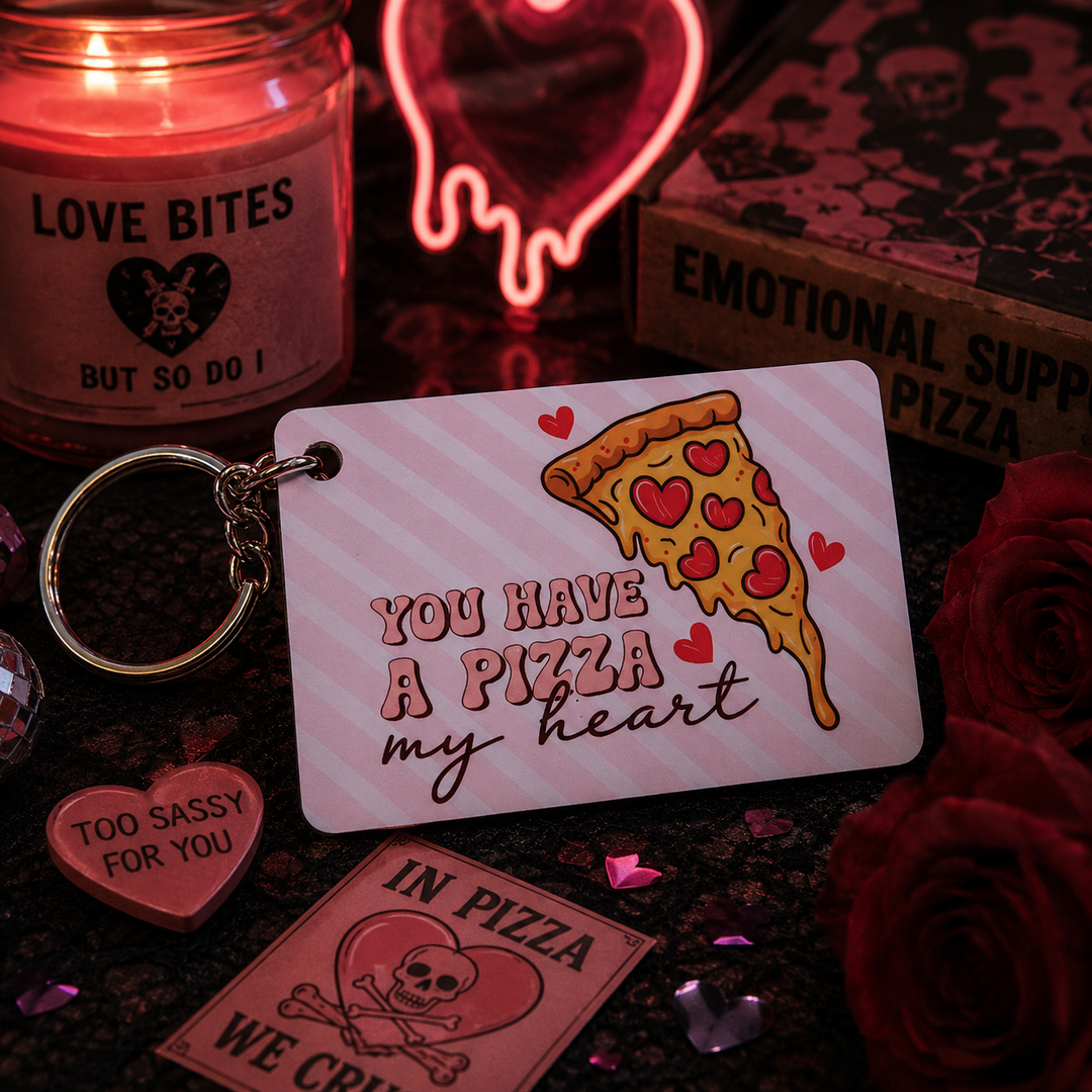 Pizza My Heart Keyring -You have a Pizza my Heart Keyring - Funny Valentine Gift