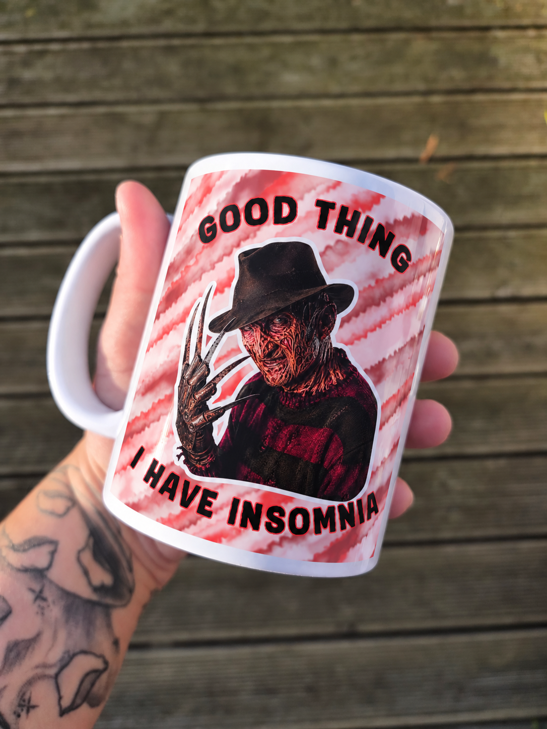 Freddy Krueger Mug – A Nightmare on Elm Street Mug – Horror Gift – Horror Movie Mug – Halloween Mug – Freddy Krueger Gift – Insomnia Mug