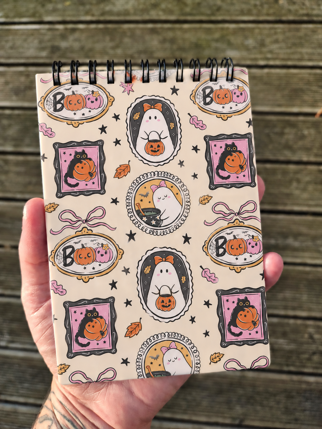 Pastel Halloween Ghost Notebook – A6 Notebook – Unlined Notebook – Halloween Stationery – Ghost Notebook – Cute Halloween Gift – Spooky Stationery