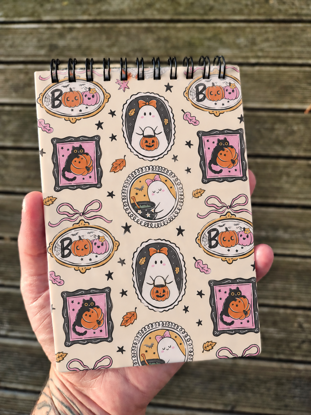 Pastel Halloween Ghost Notebook – A6 Notebook – Unlined Notebook – Halloween Stationery – Ghost Notebook – Cute Halloween Gift – Spooky Stationery
