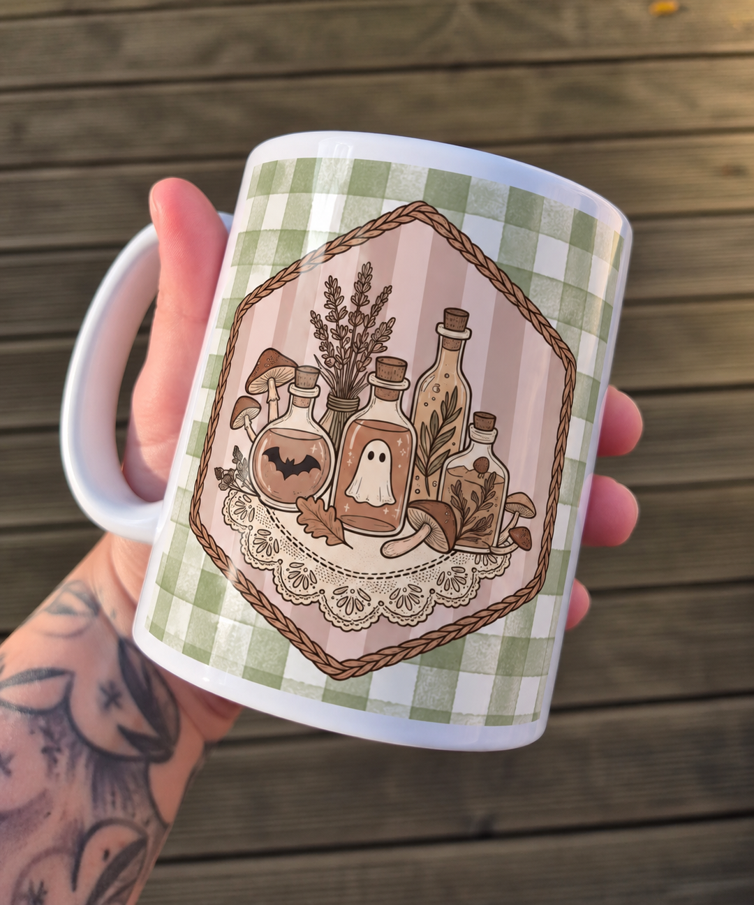 Witchy Apothecary Mug – Halloween Mug – Witchy Mug – Autumn Mug – Spooky Season Gift – Cottagecore Halloween – Gothic Gift – Mushroom Mug