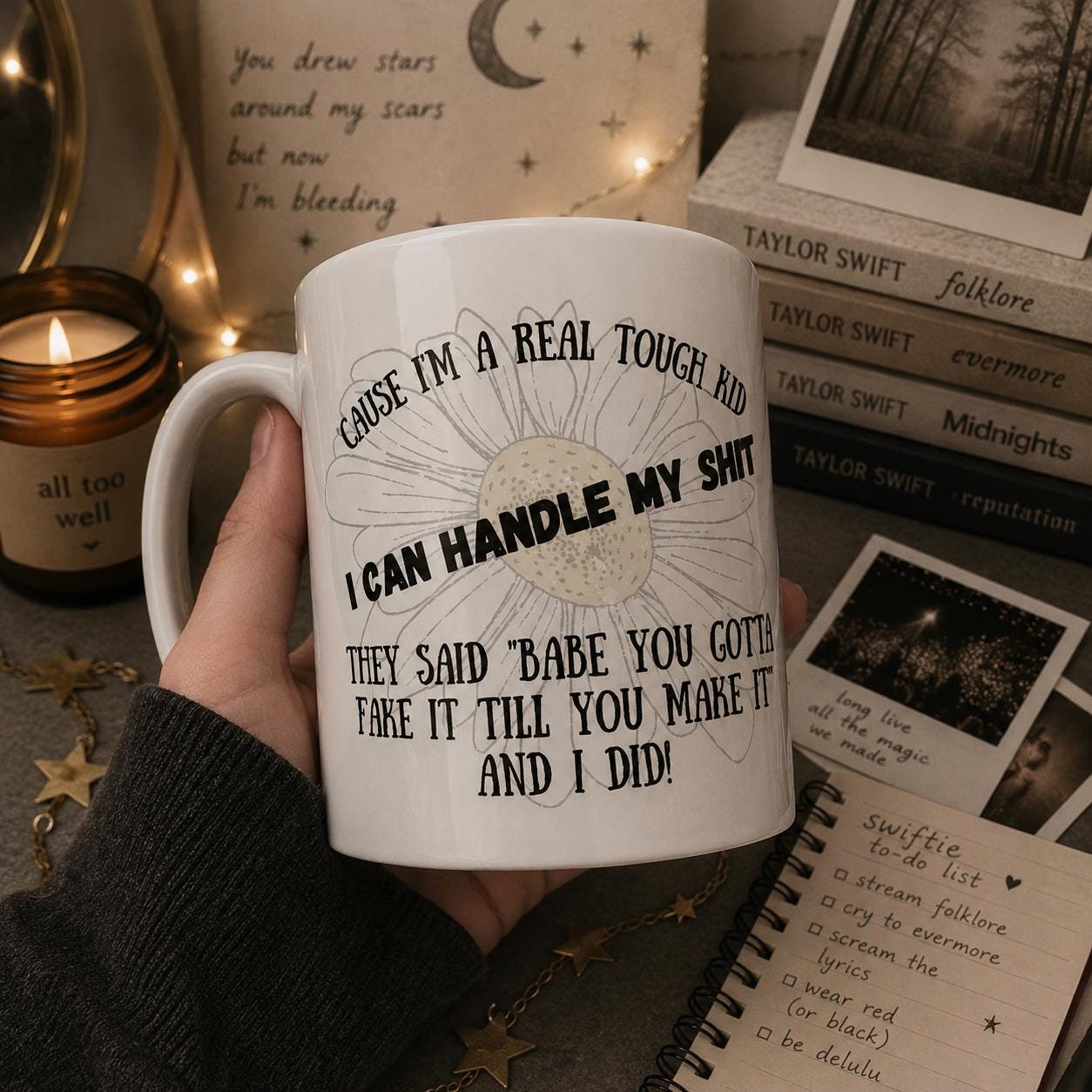 Funny Tough Girl Mug – Doing It Anyway Coffee Mug –  Lyric Mug