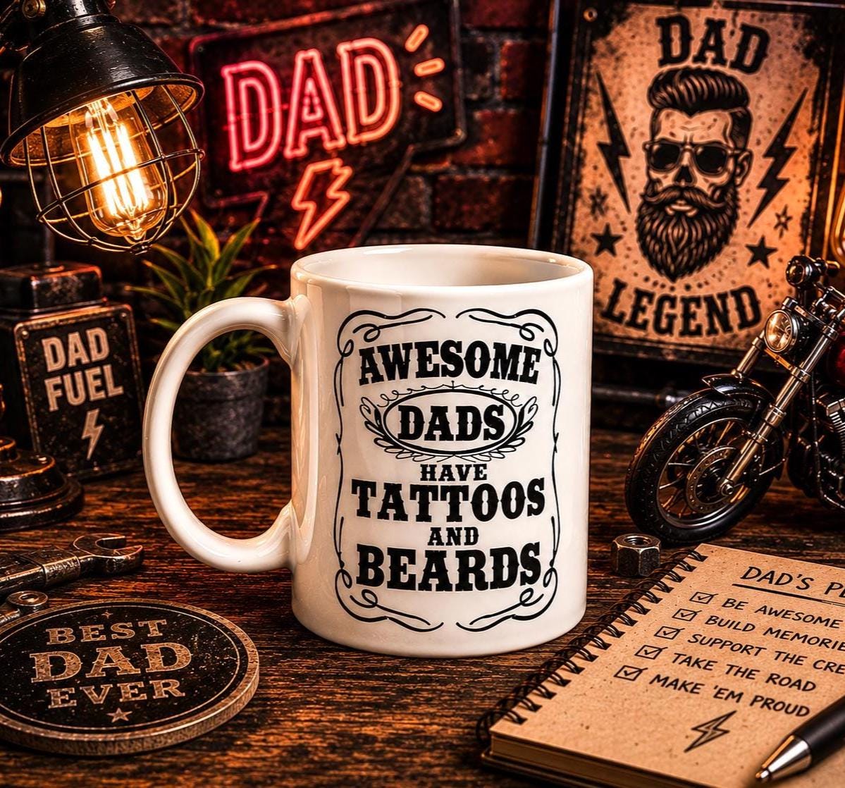 Awesome Dads Have Tattoos and Beards –  Funny Gift for Dad