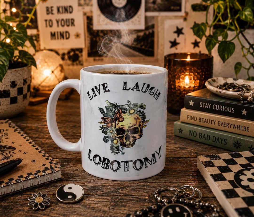 Live Laugh Lobotomy – Chaotic Meme Mug