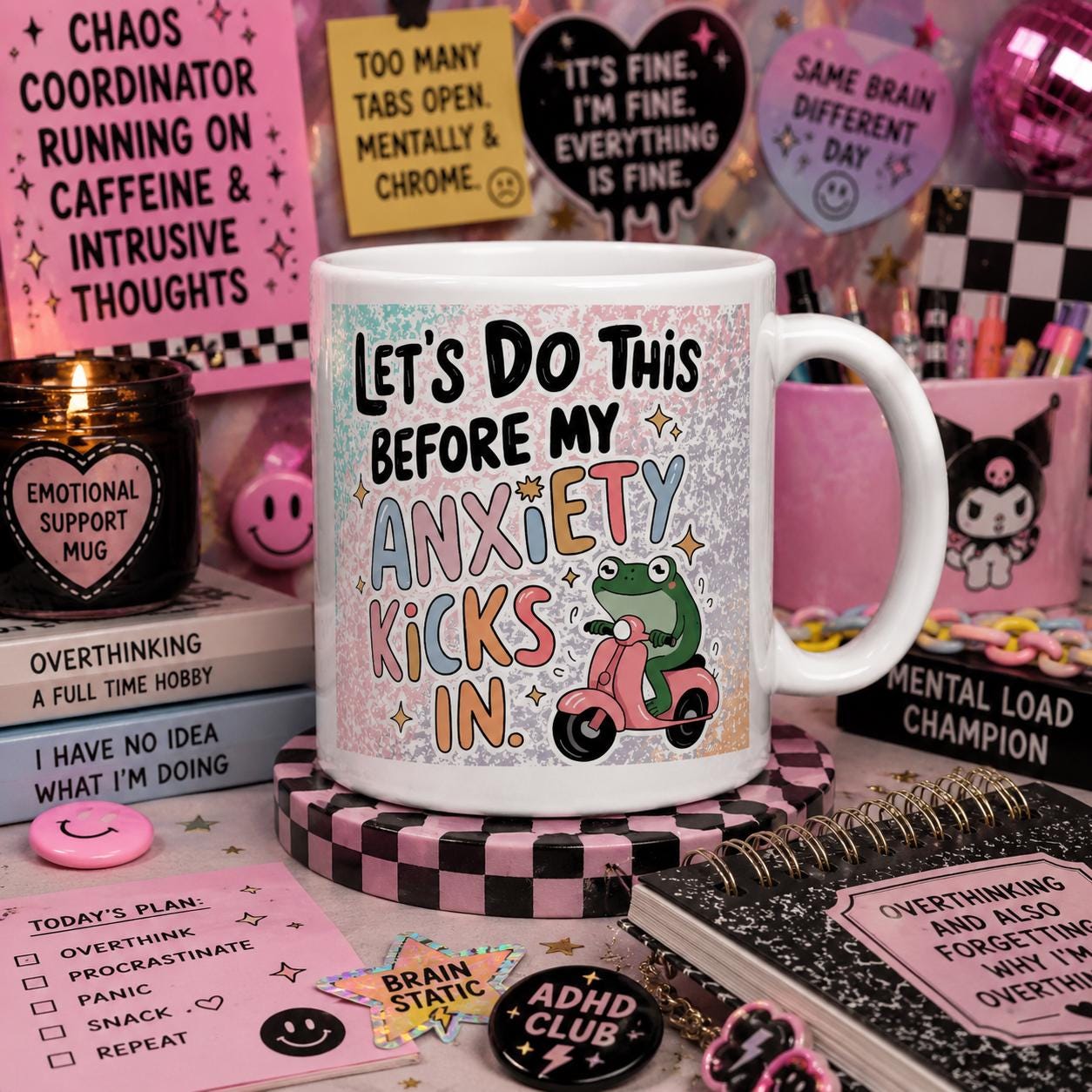 Let’s Do This Before My Anxiety Kicks In Mug - Funny Anxiety Gift