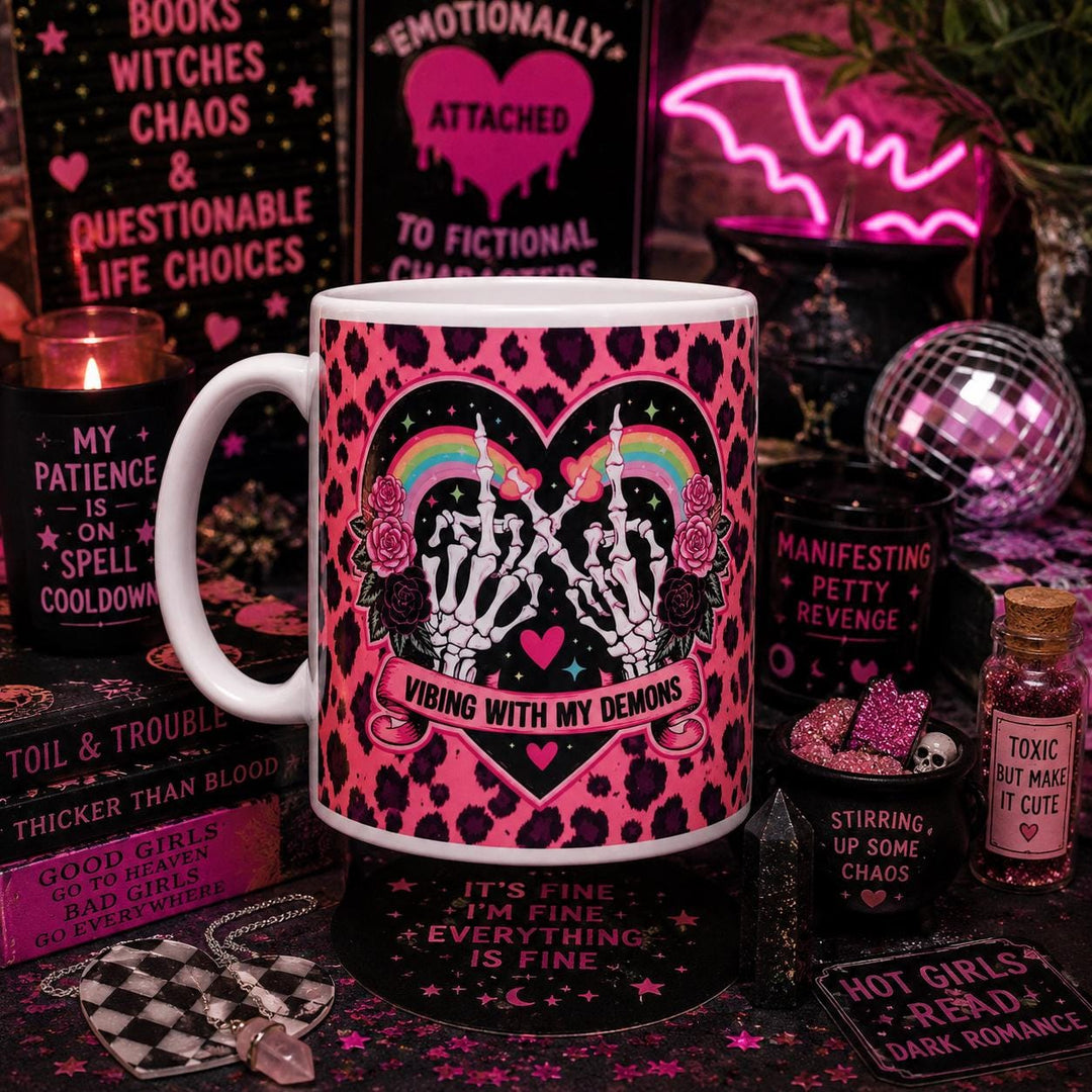 Vibing With My Demons Mug – Alt Aesthetic Gift