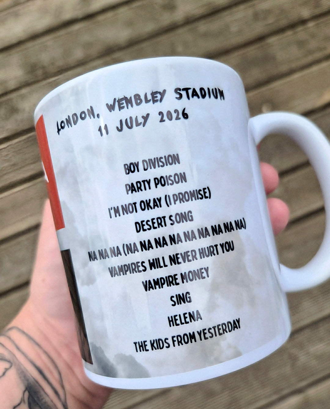 My Chemical Romance UK Tour 2026 Setlist Mug – Wembley, Liverpool & Glasgow – MCR Concert Gift – Emo Gift – UK Tour Mug