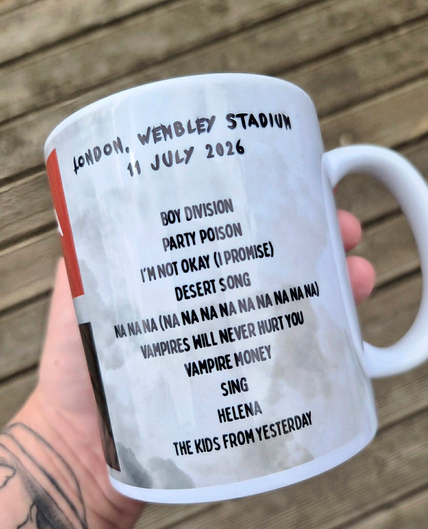 My Chemical Romance UK Tour 2026 Setlist Mug – Wembley, Liverpool & Glasgow – MCR Concert Gift – Emo Gift – UK Tour Mug