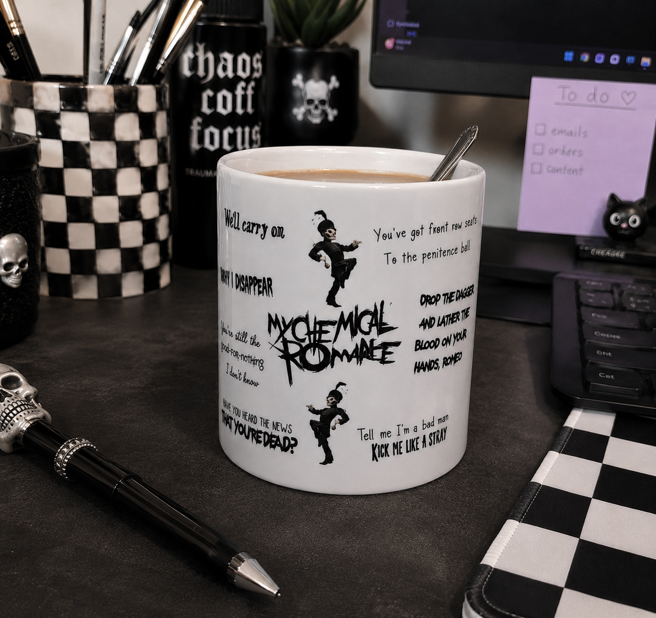 Black Parade Inspired Lyric Mug – Emo Concert Blues Gift – Elder Emo Coffee Mug – Alternative Office Mug – Emo Music Lover Gift