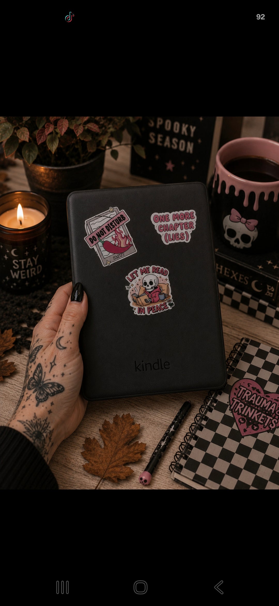 Bookish Horror Sticker Sheet – Book Lover Vinyl Stickers – Dark Academia Stickers – Waterproof Bookish Sticker Sheet – Reader Gift