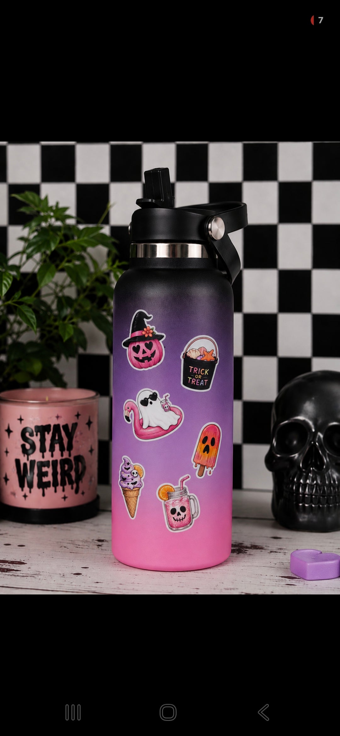 Summerween Sticker Sheet – Spooky Summer Vinyl Stickers – Halloween Sticker Sheet – Waterproof Ghost & Witch Stickers – Cute Goth Gift