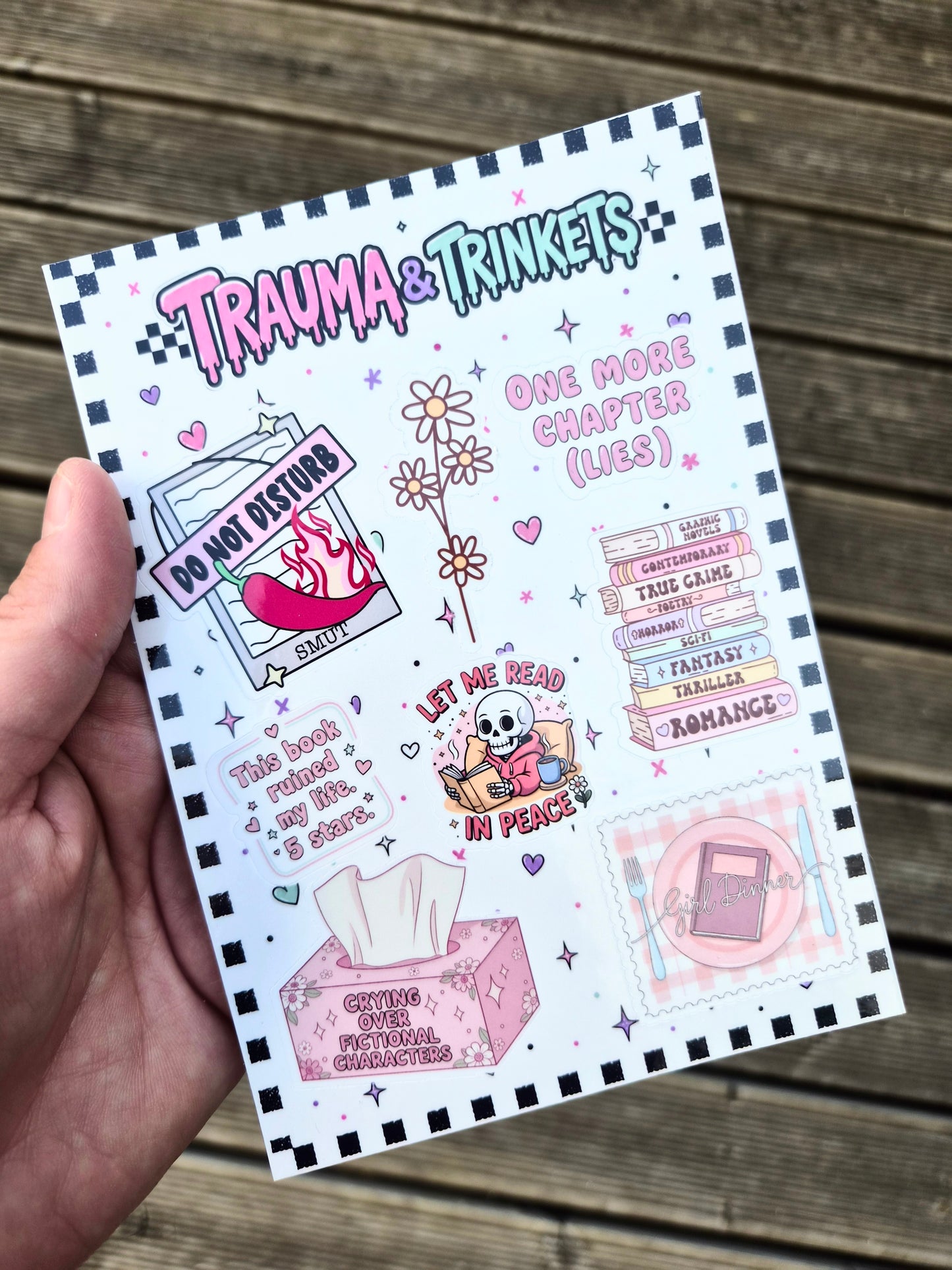 Bookish Horror Sticker Sheet – Book Lover Vinyl Stickers – Dark Academia Stickers – Waterproof Bookish Sticker Sheet – Reader Gift