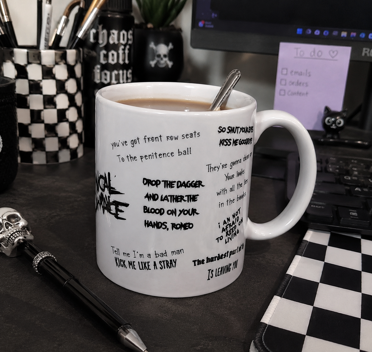 Black Parade Inspired Lyric Mug – Emo Concert Blues Gift – Elder Emo Coffee Mug – Alternative Office Mug – Emo Music Lover Gift