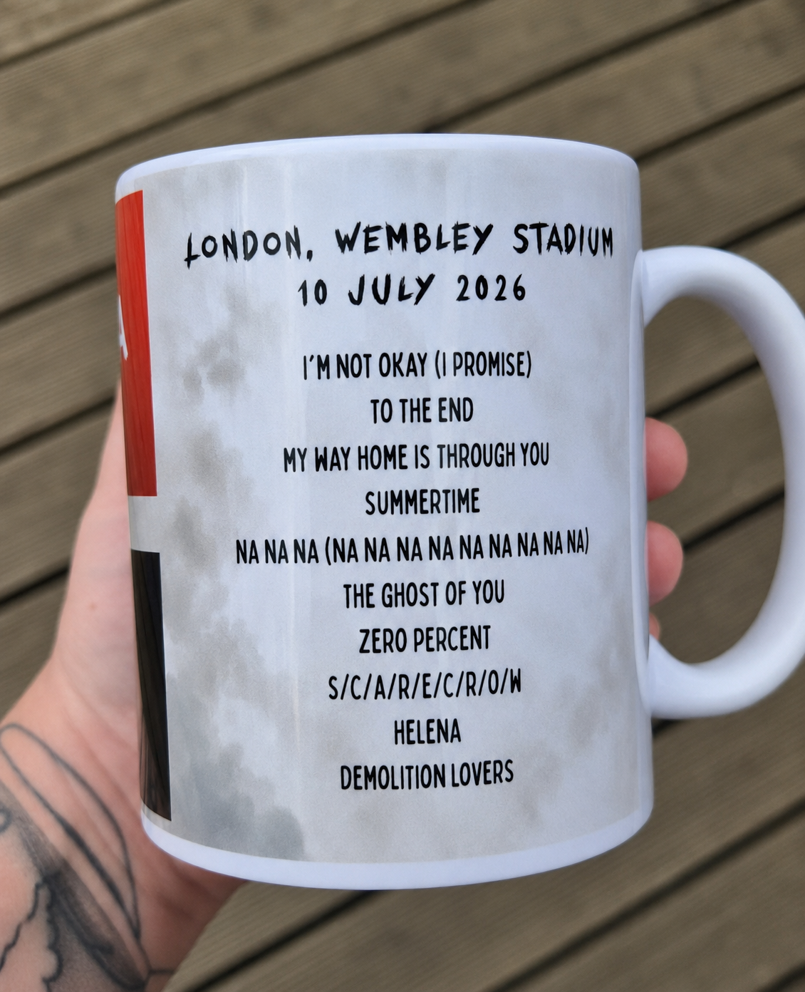 My Chemical Romance UK Tour 2026 Setlist Mug – Wembley, Liverpool & Glasgow – MCR Concert Gift – Emo Gift – UK Tour Mug